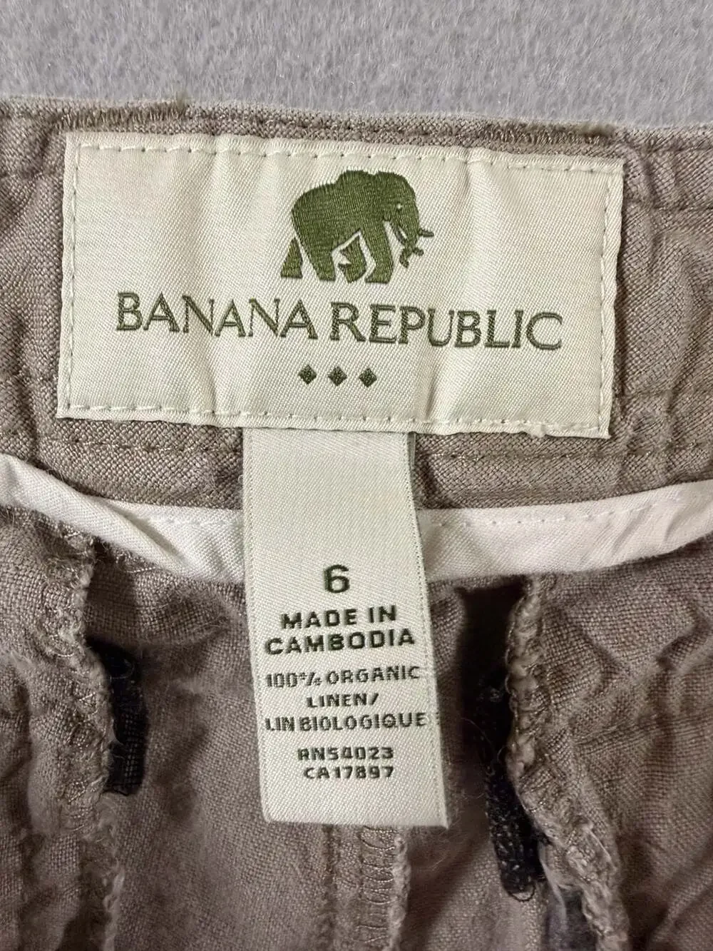 Banana Republic Women's 100% Organic Linen Wide Leg Utility Pants Size 6